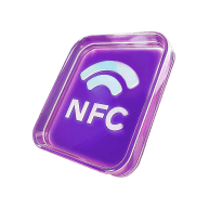 Объемные плашка с надписью NFC внутри