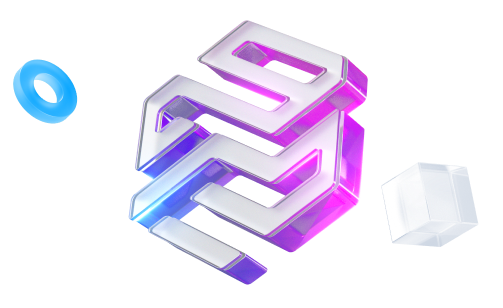 Объемный логотип компании с градиентным цветом