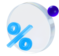 Стеклянные фигуры: прозрачный цилиндр, голубой процент, фиолетовый шар