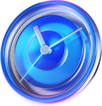 Синие объемные часы