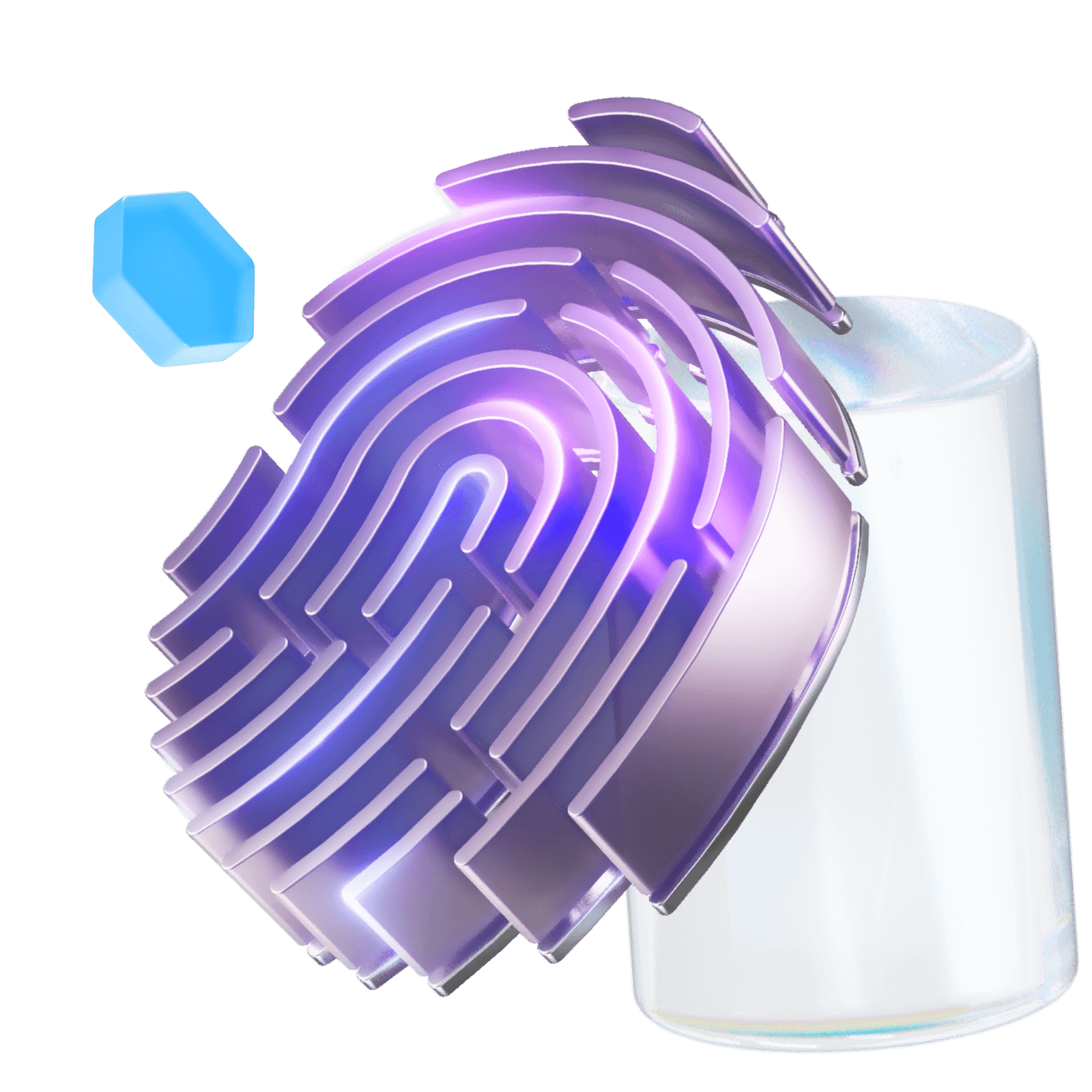 Объемный, фиолетовый отпечаток пальца